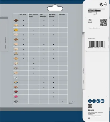 Bosch PRO Wood 190×1,6×30 mm T60 savklingeemballage.