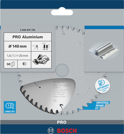 Bosch PRO aluminiumsrundsavklinge 140×1,6×20 mm.