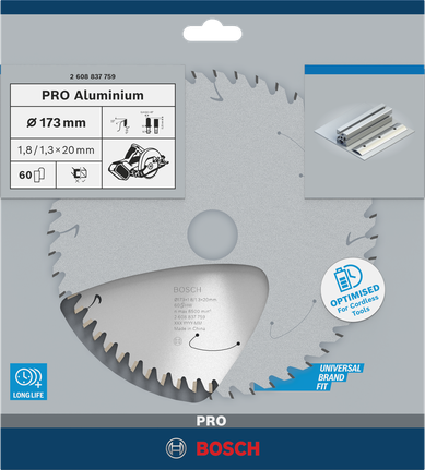 Bosch PRO Aluminium 173×1,8×20 mm rundsavklinge.