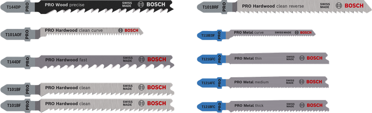 Bosch PRO Træ- og Metalsæt 100 mm stiksavklinger med 10 dele.