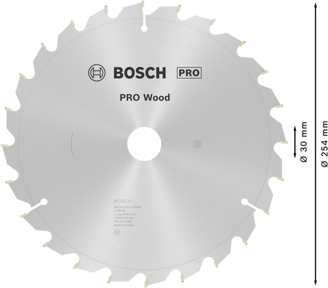Bosch PRO Wood rundsavklinge 254 mm T24.