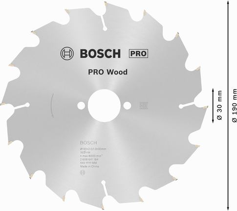 Bosch PRO Wood rundsavklinge 190 mm T16.