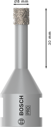 Bosch PRO keramisk tørborekronefræser 8 mm til præcis boring.