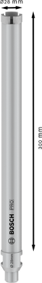 Bosch PRO Kerneborer våd 28x300 mm G 1/2-tommer.