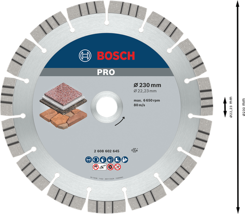 Bosch PRO Stone diamantskive 230 mm til skæring i sten.