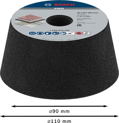 Bosch PRO Stone konisk kopskive til slibning, 90 x 110 mm.