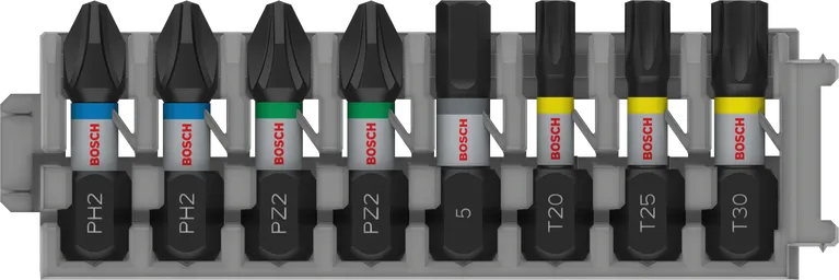 Bosch PRO slagskruetrækkerbitsæt 8 dele, assorterede størrelser.