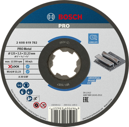 Bosch PRO Metal X-Lock skæreskive 125 x 2,5 mm.
