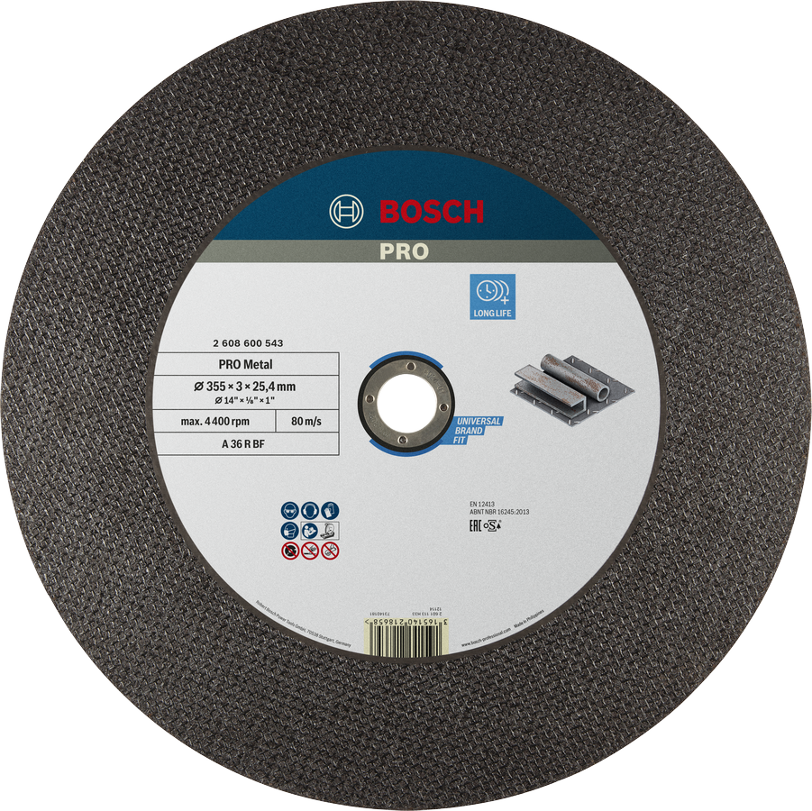 Bosch PRO Metal Bonded skæreskive 355 mm til metal.