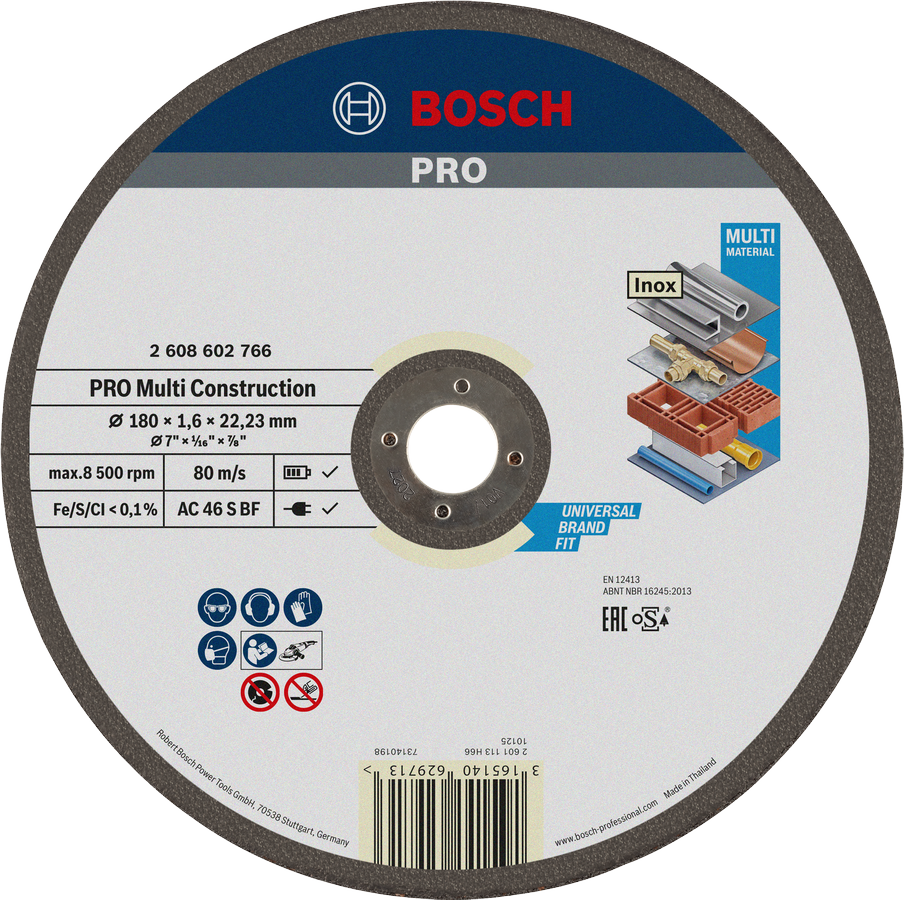 Bosch PRO Multi Material skæreskive 180 mm til universel brug.