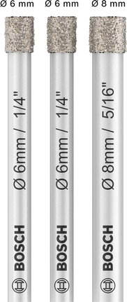 Bosch PRO Keramisk tørboresæt 6 og 8 mm, 3 dele.