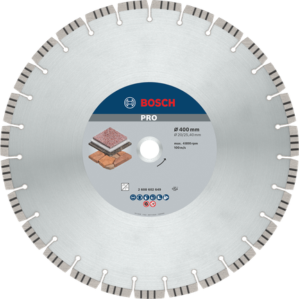 Bosch PRO stendiamantskive 400 mm til stenskæring.