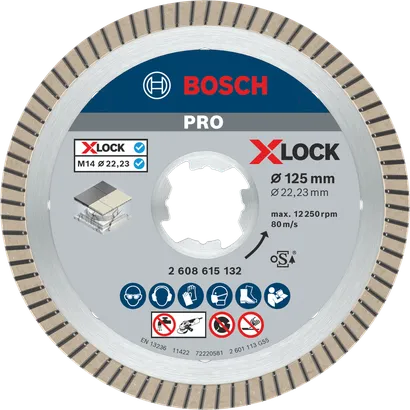 Bosch PRO Ceramic X-Lock diamantskive 125 mm til fliseskæring.