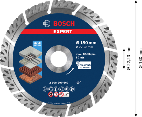 Bosch EXPERT MultiMaterial diamantskæreskive 180 mm.