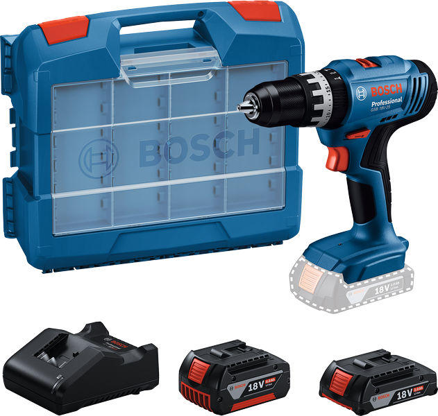 Bosch GSB 18V-25 akku-boremaskinesæt med kuffert.