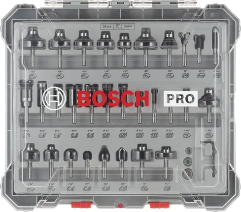 Bosch PRO fræsersæt 1/4″ 30 dele.
