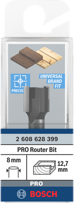 Bosch PRO-fræser 12,7×12,7 mm 8 mm skaft.