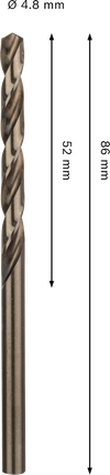 Bosch PRO HSS-Co 4,8 mm spiralbor i rustfrit stål.