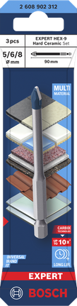 Bosch EXPERT HEX-9 hårdkeramisk boresæt 5/6/8 mm.