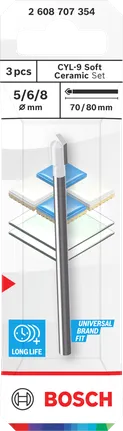 Bosch CYL-9 blødt keramisk boresæt 3 dele.