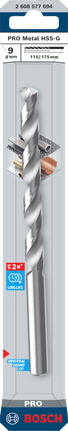 Bosch PRO Metal HSS-G 9×115×175 mm borehoved.