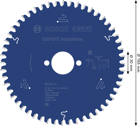 Bosch EXPERT aluminiumsrundsavklinge 165 mm 52 tænder.