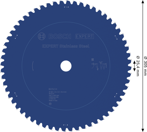 Bosch EXPERT rundsavklinge i rustfrit stål, 305 mm, 60 tænder.