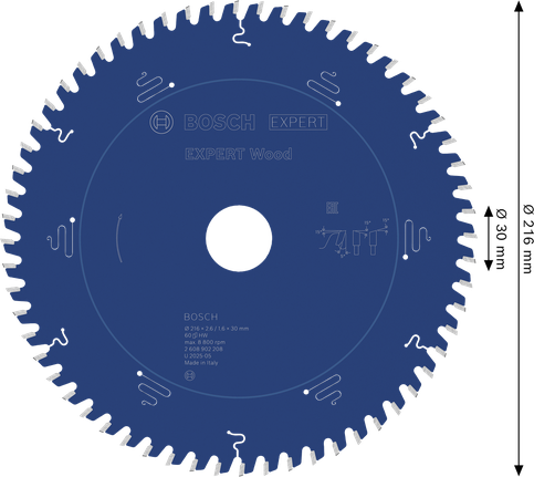 Bosch EXPERT Wood rundsavklinge, 216 mm T60.