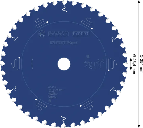 Bosch EXPERT Wood rundsavklinge, 254 mm 40T.