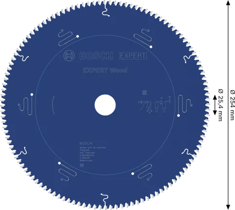 Bosch EXPERT Rundsavklinge til træ 254 mm T120.