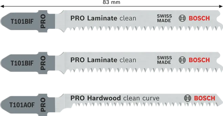 Bosch PRO Laminatsæt T-skaft stiksavklinger 3 dele.
