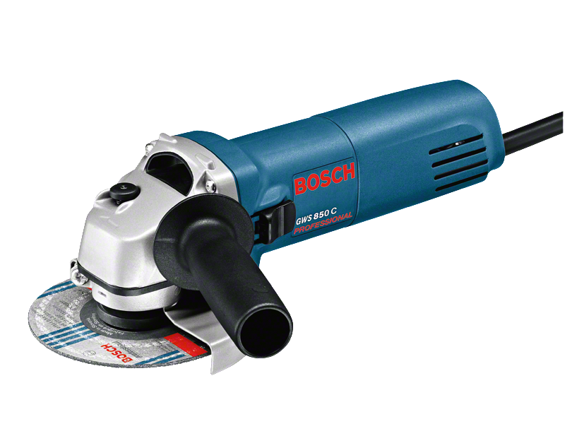 Bosch GWS 850 C vinkelsliber med sidehåndtag.