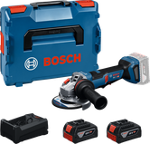 Bosch GWS18V-11PS batteridrevet vinkelslibersæt.