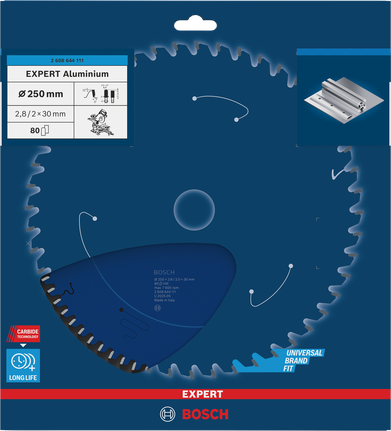 Bosch EXPERT Aluminium 250×2,8×30 mm T80 savklinge.