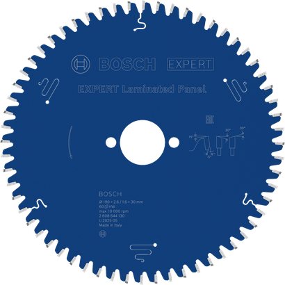 Bosch EXPERT rundsavklinge til lamineret panel, 60 tænder.