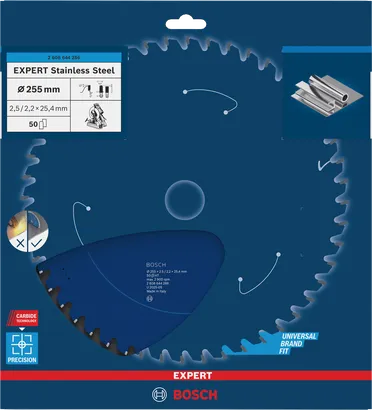 Bosch EXPERT rundsavklinge i rustfrit stål 255×2,5×25,4 mm.