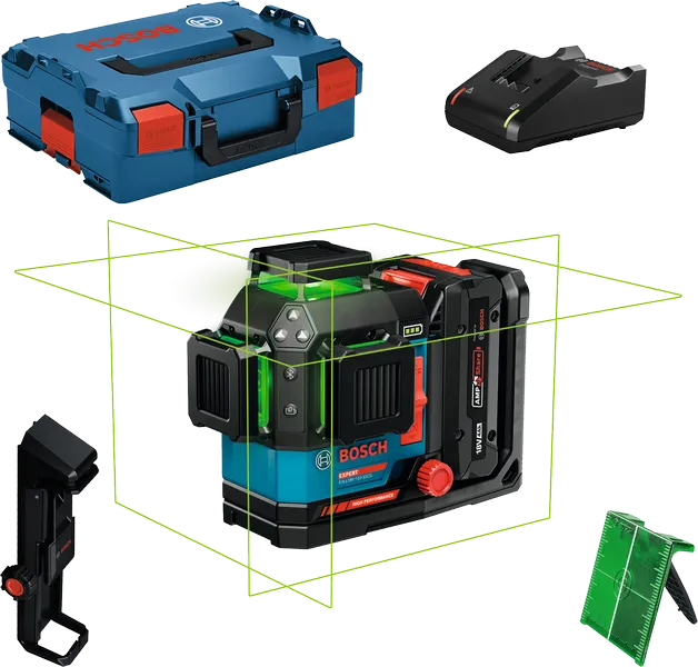 Bosch EXLL18V-120-33CG lasernivelleringsværktøj med kuffert.
