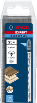 Bosch EXPERT Wood 2-sidet ren T308BO stiksavklinger 25-pak.