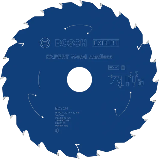 Bosch EXPERT Wood akku-rundsavklinge, 24 tænder.