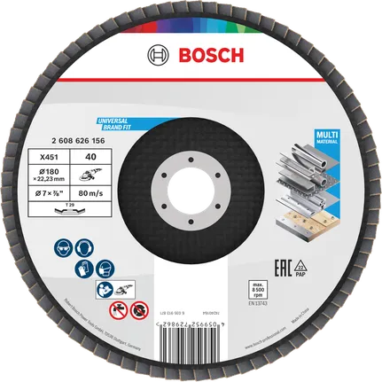 Bosch X451 lamelskive 180 mm G40 til flere materialer.