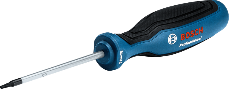 Bosch TX10x75 skruetrækker med ergonomisk håndtag.