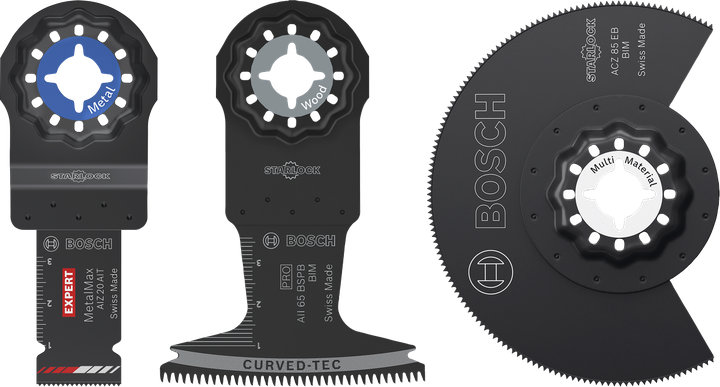 Bosch sæt til hårdttræ og metal, 3 dele Starlock-klinger.
