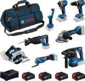Bosch batteridrevet elværktøjssæt.