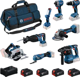 Bosch batteridrevet elværktøjssæt.