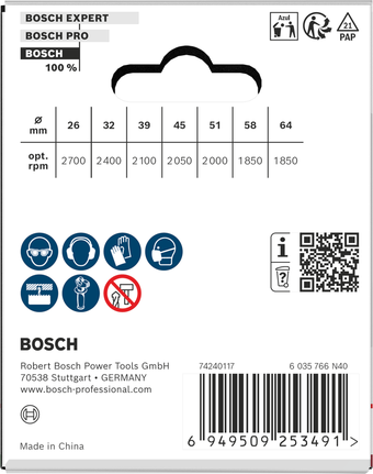 Bosch hulsavsæt til træ og gipsvæg, 26-64 mm.