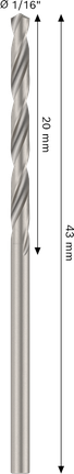 Bosch PRO Metal HSS-G 1/16 tomme spiralbor.