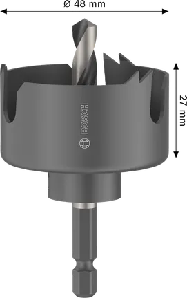 Bosch 48 mm hulsav til træ og gipsvæg med spindel.