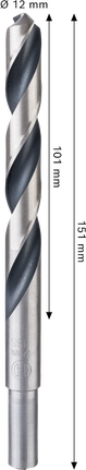 Bosch Metal HSS spiralbor 12 mm reduceret skaft.