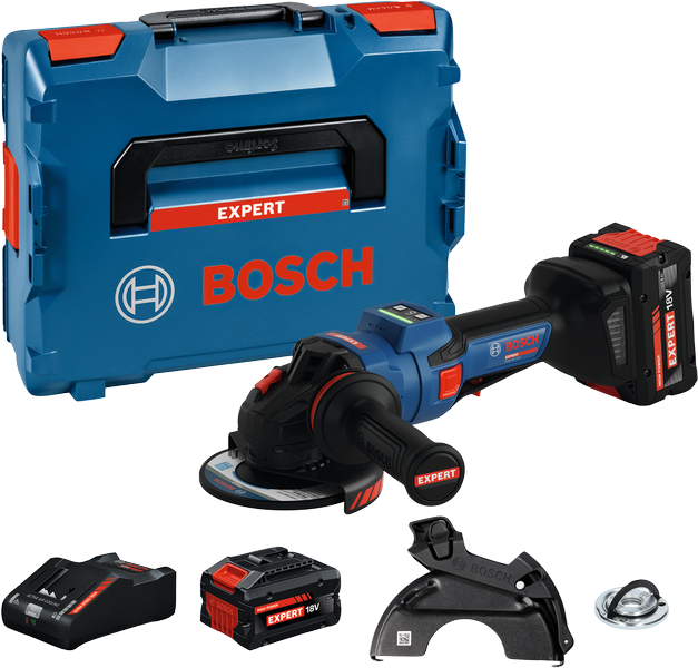 Bosch EXWS18V-15PS batteridrevet vinkelslibersæt.