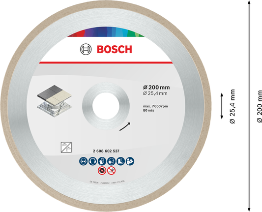 Bosch keramisk skæreskive 200 mm til fliseskæring.